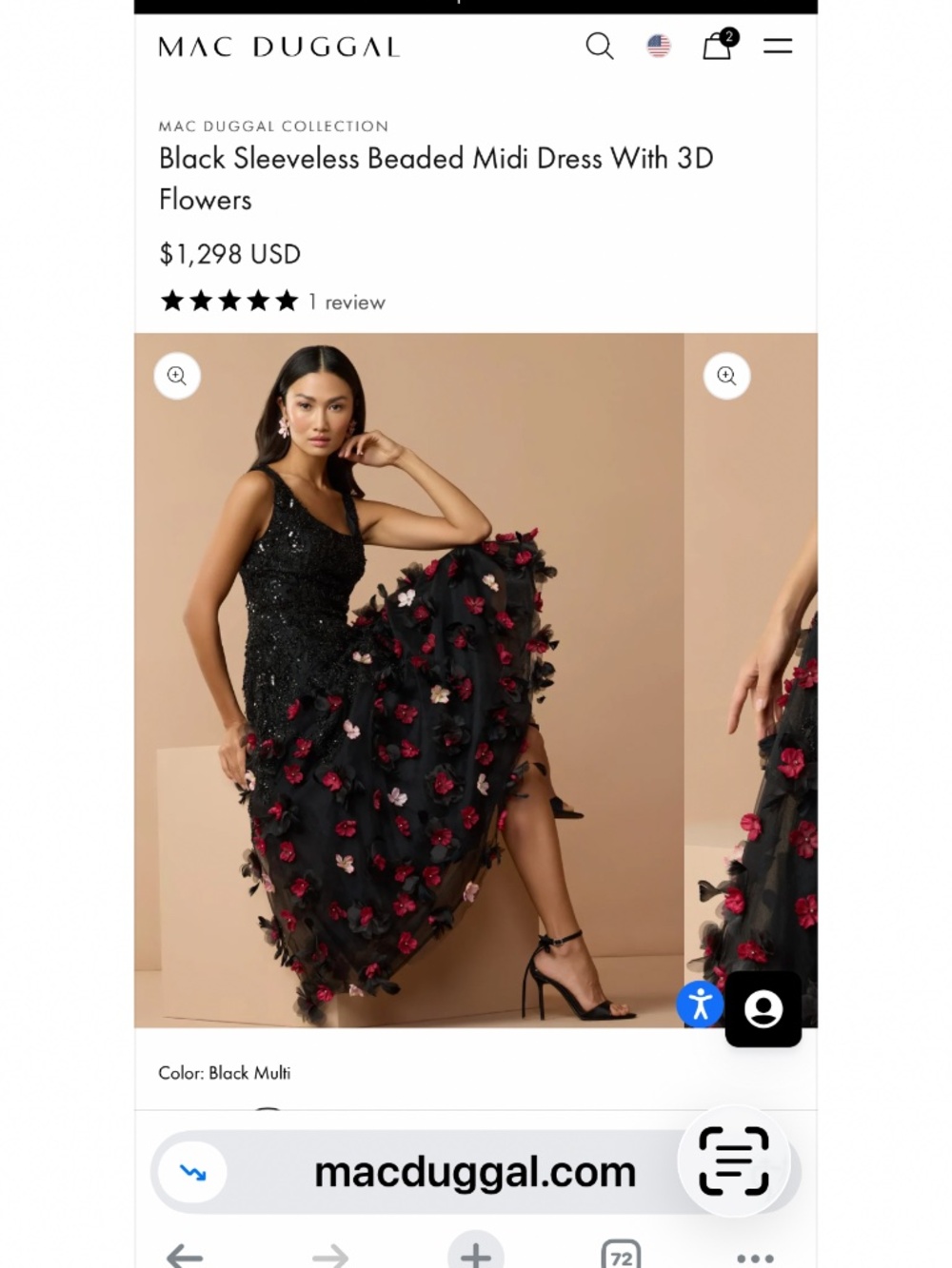 Mac Duggal red & black beautiful. Size 0